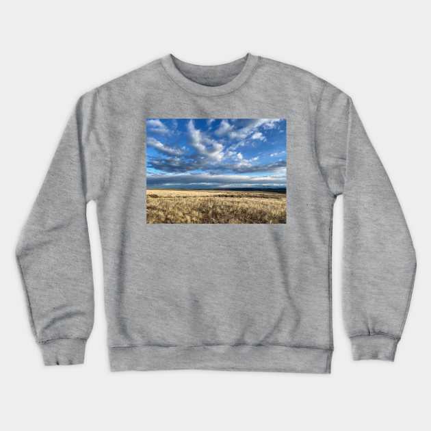 Prairie sky Crewneck Sweatshirt by Art Quilts by Rhonda
